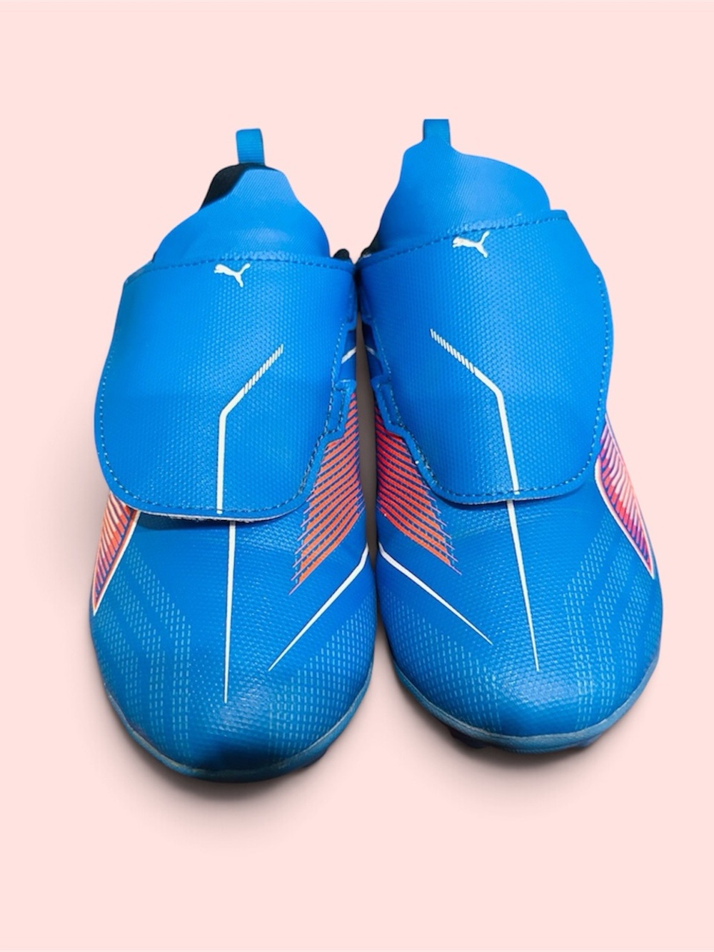 PUMA Kids Bright Blue Slip-On Athletic Sneakers with Pink Accents